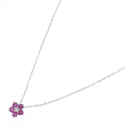 K18WG Hoa Hồng Ruby Dây Chuyền 0.25CT - Hàng hiệu Chính hãng 857324