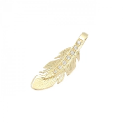 K18YG Feather Diamond Pendant - Hàng hiệu Authentic