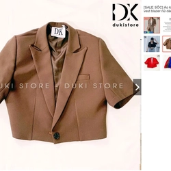 Áo khoác blazer dáng lửng có cầu vai [size S] - DUKI STORE