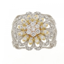 Nhẫn kim cương hoa K18YG/PT900/K18PG 0.70CT 668196