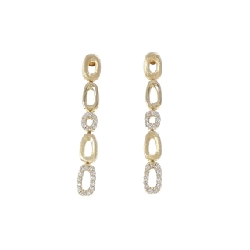 K18YG Bông tai kim cương 0.22CT - Hàng hiệu Chính hãng