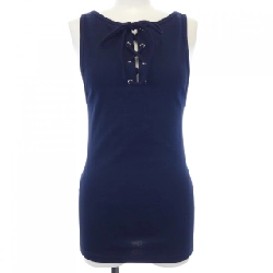 Áo tank cotton có ren logo tam giác PRADA 39603 SOOO 10Z0