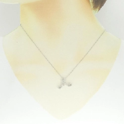 K18WG Chữ cái M Dây chuyền kim cương 0.26CT - Hàng hiệu Chính hãng 857132