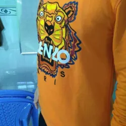 Áo khoác tay dài Kenzo màu cam thêu đầu hổ 719704