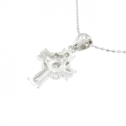 K18WG Dây chuyền kim cương chéo 0.09CT - Hàng hiệu Authentic 859503