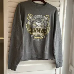 Áo sweatshirt Kenzo tay dài thêu đầu hổ màu xám size M