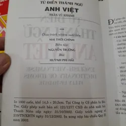 Từ điển THÀNH NGỮ ANH VIỆT. Tg Trần Vũ Khanh. xb Thanh Niên 2003 757293