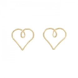 K18YG Bông tai hình trái tim - Hàng hiệu Chính hãng