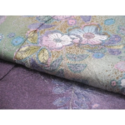 Kimono thăm viếng, chế tác màu vàng Yuzen, nhuộm ombre, kích thước L 876529