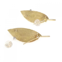 K18YG/K18WG Bông tai kim cương hình lá - Hàng hiệu Chính hãng 869782