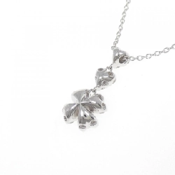 K18WG Mặt Dây Chuyền Hình Trái Tim × Cỏ Ba Lá Đính Kim Cương 0.53CT - Hàng hiệu Chính Hãng 863335