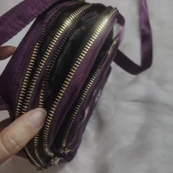 Túi dù tím nhiều ngăn, có thể làm thành balo mini mới  1022048