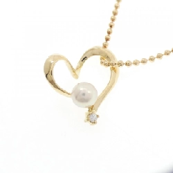 K18YG Dây chuyền ngọc trai Akoya hình trái tim 4.3mm - Hàng hiệu Authentic 856796