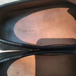 Giày lười nam Louis Vuitton hàng hiệu da bê màu đen size 38 995275