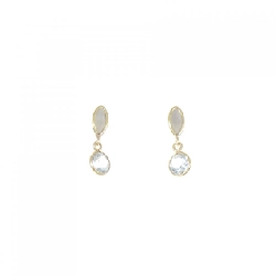 K18YG/PT850 Bông tai Aquamarine - Hàng hiệu Chính hãng