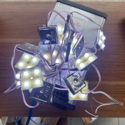 Dây đèn led trang trí 12v 4 mắt led ánh sáng trắng 961714