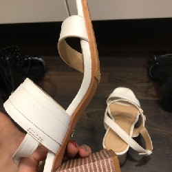 Sandal Coach màu trắng 8p size 36 gót vuông  12940