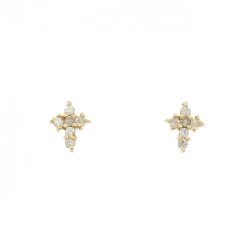 K18YG Bông tai kim cương chéo 0.10CT - Hàng hiệu Chính hãng