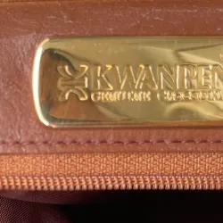 Kwanpen Túi xách nữ da cá sấu cao cấp màu nâu đỏ hàng hiệu 974438