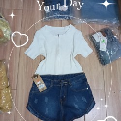 Sét áo croptop quần jean 8967