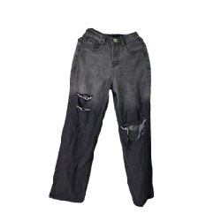 Quần Jeans Đen Khói ống rộng lưng cao 