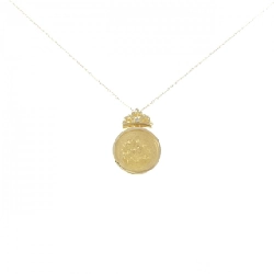 K18YG(枠) Dây chuyền đồng xu kim cương 0.01CT - Hàng hiệu Authentic