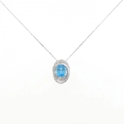 K18WG Blue Topaz Necklace - Hàng hiệu Authentic