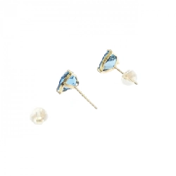 K18YG Blue Topaz Earrings - Hàng hiệu Authentic 864375
