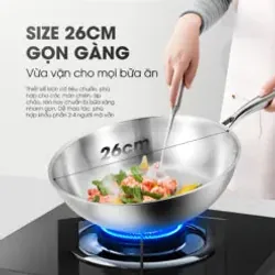 🔥 KALITE ECO26 – Chảo rán inox 304 liền khối cao cấp 751249