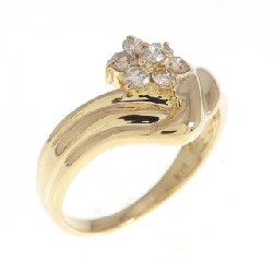 Nhẫn kim cương hoa K18YG 0.23CT