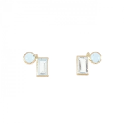 K10YG Blue Topaz Earrings - Hàng hiệu Authentic