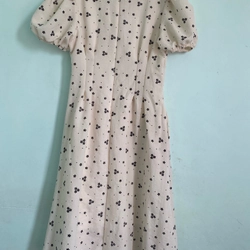 Đầm tiểu thư bồng bềnh, chất xốp hoa, size M, mặc 1 lần  462066