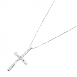 K18WG/750WG Dây chuyền kim cương chéo 0.20CT - Hàng hiệu Chính hãng 850696