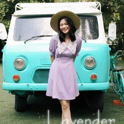 Đầm thiết kế màu tím Lavender phong cách Paris Maybi 462588