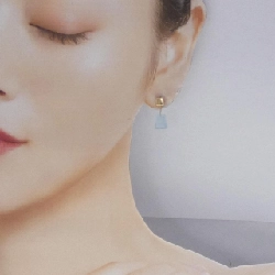 K10YG Chalcedony Bông tai - Hàng hiệu Chính hãng 868915