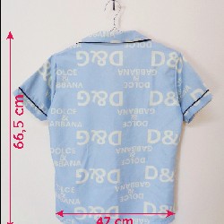 Bộ đồ pijama nữ ngắn tay chất vải kate họa tiết D&G 18821