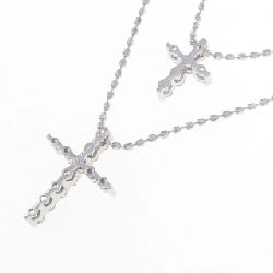 K18WG Dây chuyền kim cương chéo 0.05CT - Hàng hiệu Authentic 859625