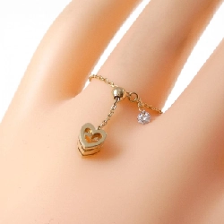 Nhẫn kim cương K18YG hình trái tim x chữ cái M 0.06CT - Hàng hiệu chính hãng 853471