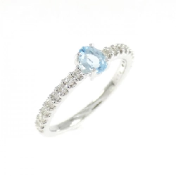 K10WG Blue Topaz Nhẫn Pinky - Hàng hiệu Chính hãng
