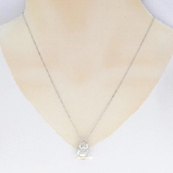 K18WG/K18YG Cú Mèo Ngọc Trai Akoya Dây Chuyền - Hàng hiệu Authentic 856566