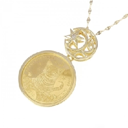 K18YG(khung) Dây chuyền đồng xu kim cương 0.01CT - Hàng hiệu Chính hãng 857184