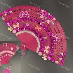 Quạt Hầu Đồng Đính Đá 2 mặt 611198