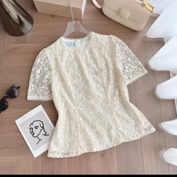 Áo cổ tròn ren