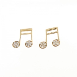 K18YG Bông tai kim cương 0.16CT - Hàng hiệu Chính hãng