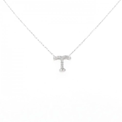 Dây chuyền kim cương chữ T K18WG 0.14CT - Hàng hiệu Chính hãng