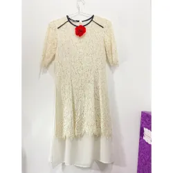 MỚI 90%***ZARA BASIC *BỘ ÁO DÀI CÁCH TÂN *REN TRẮNG SIZE S* TẶNG QUÀ 0Đ