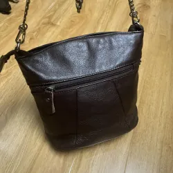 Túi nữ size 20/23*21*8 da thật dây đeo kim loại 2hand 925653