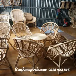 Bàn ghế uống trà mây tre đan 795969