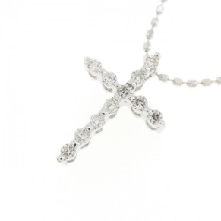 K18WG Dây chuyền kim cương chéo 0.1CT - Hàng hiệu Chính hãng 860477