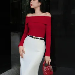 Chân váy nữ diện tết dài 92 centi chất liệu vải vin Tech hàng may 788297